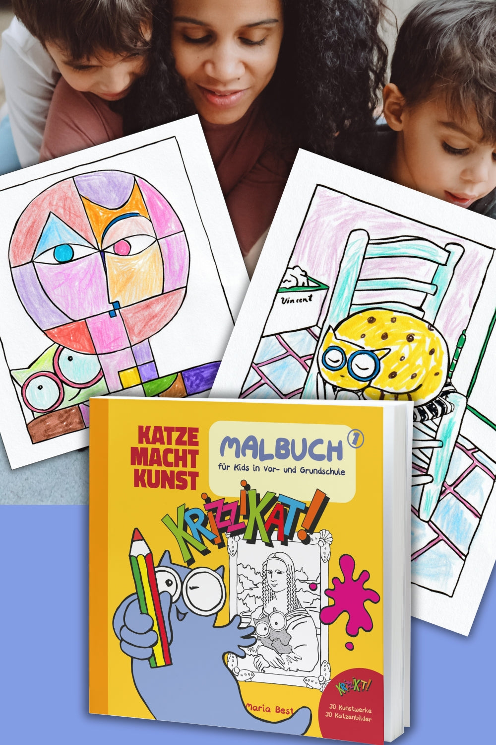 09 "Katze macht Kunst" - Malbuch mit Krizzikat unterwegs in Kunstwerken - für Fans von 6-99