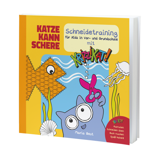 10 "Katze kann Schere" – Krizzikat Schneidetraining für Kids von 4-6