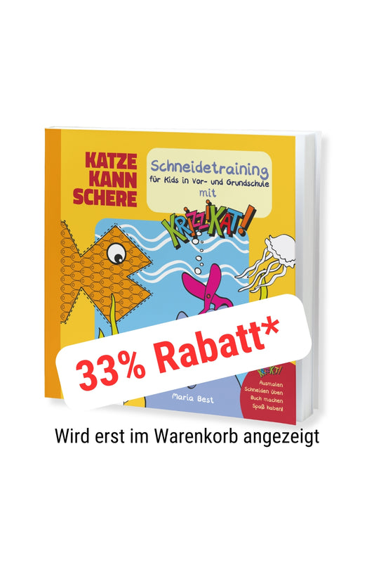 10 "Katze kann Schere" – Schneiden lernen mit Krizzikat unter Wasser + verrückten Fischen - Kinder von 4-6