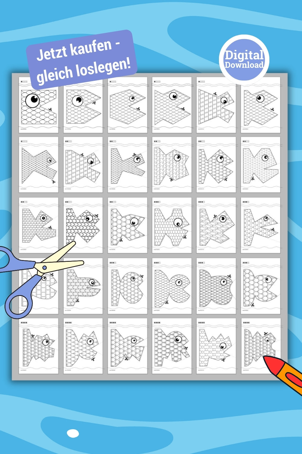 01 Vorlagen für Schneidetraining | PDF Download | Fun mit Fischen