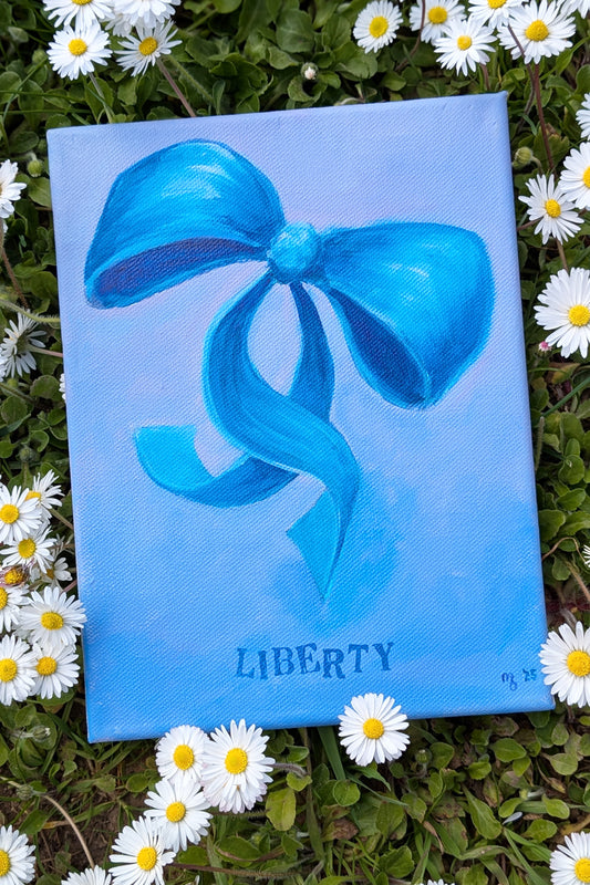 00 "Blaue Schleife Liberty" - Acrylmalerei auf Leinwand