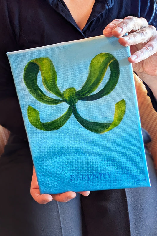00 "Grüne Schleife Serenity" - Acrylmalerei auf Leinwand