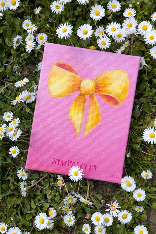 00 "Gelbe Schleife Simplicity" - Acrylmalerei auf Leinwand