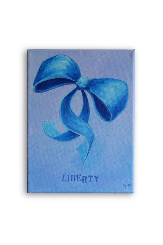 00 "Blaue Schleife Liberty" - Acrylmalerei auf Leinwand