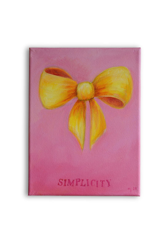 00 "Gelbe Schleife Simplicity" - Acrylmalerei auf Leinwand